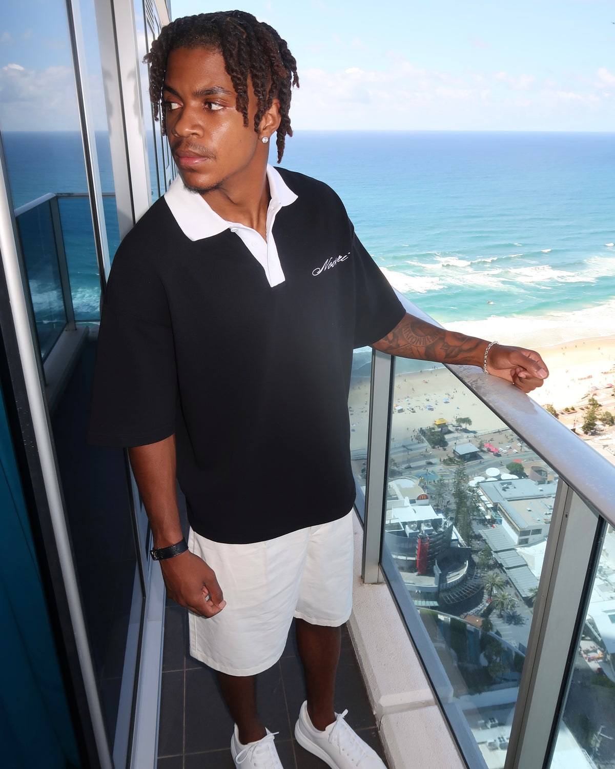 Embroidered Polo Shirt Black