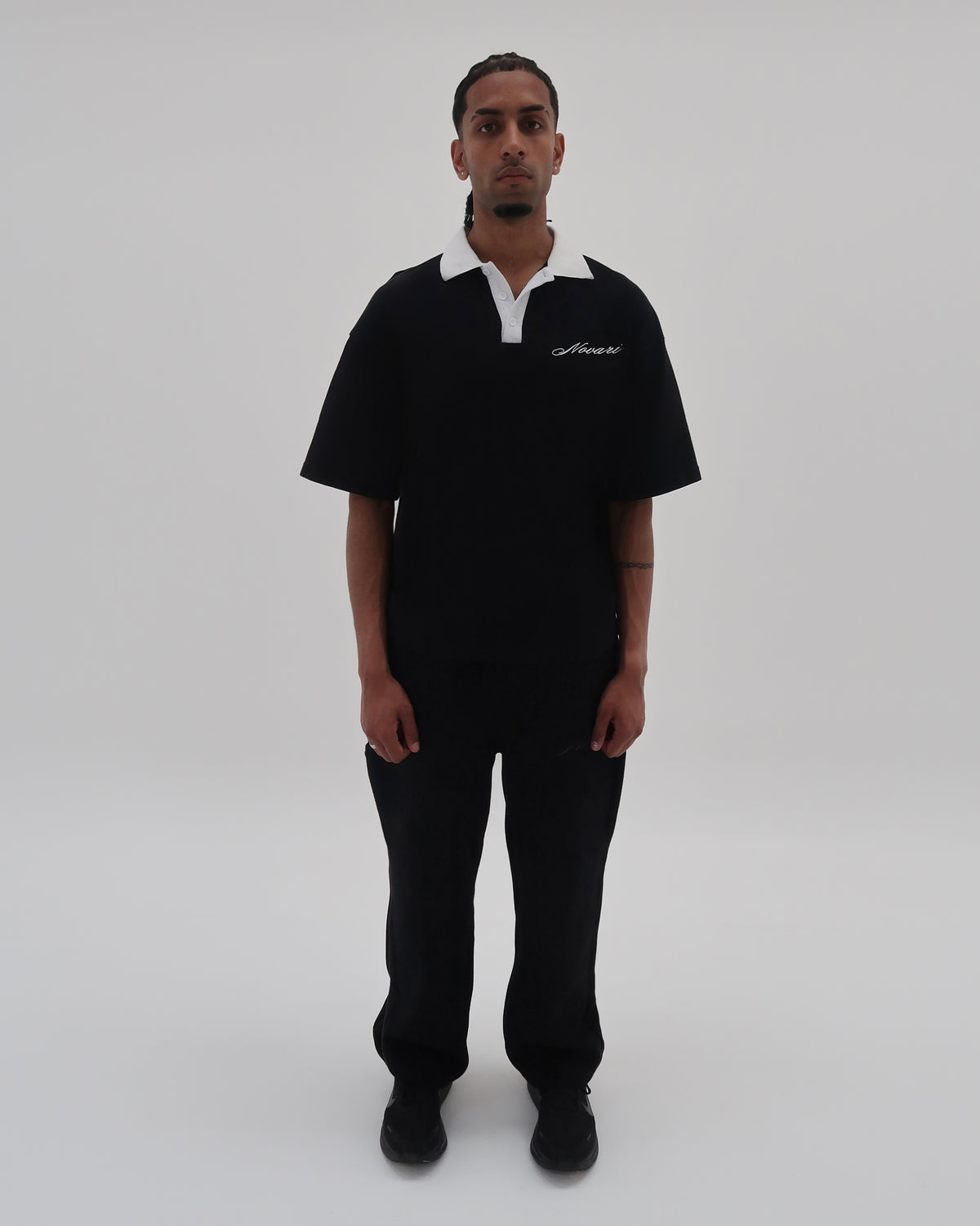 Embroidered Polo Shirt Black
